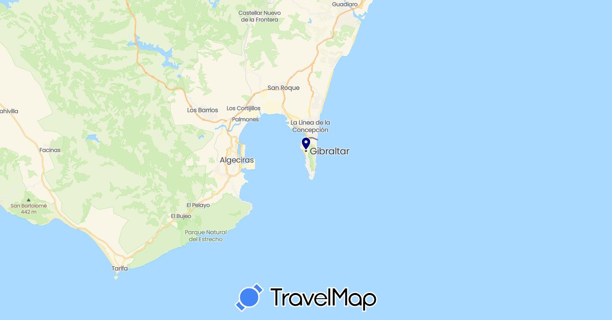 TravelMap itinerary: driving in Gibraltar (Europe)